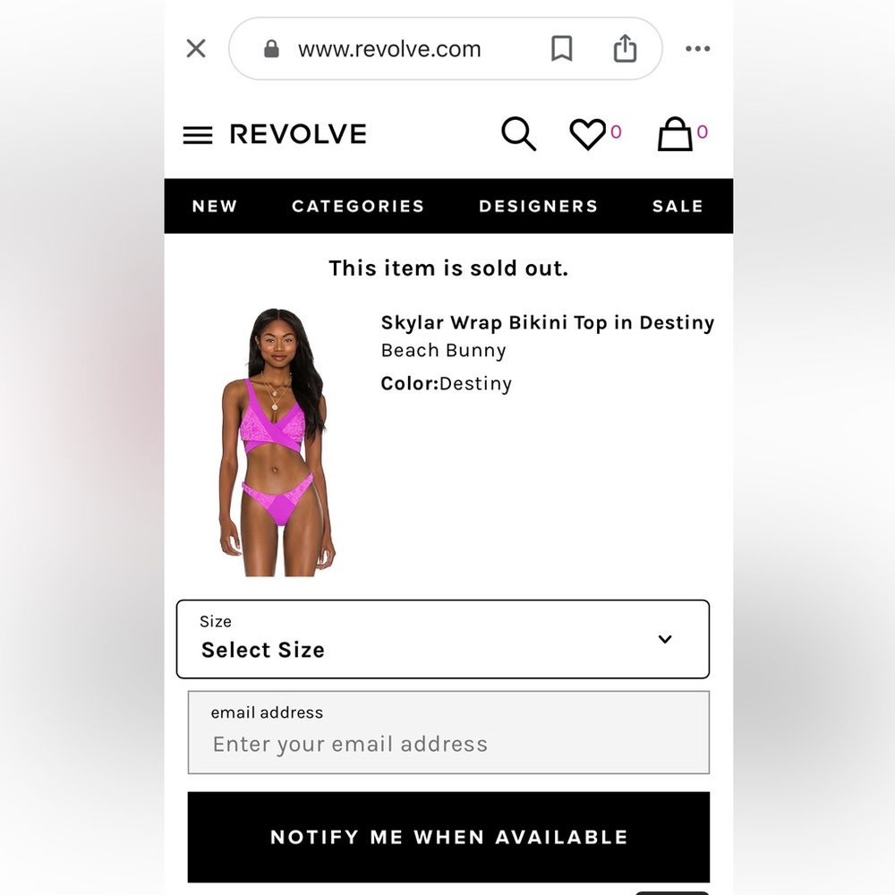 NWT Revolve Beach Bunny Skylar Ribbed Triangle Wrap Bikini Top in Carbon Large - Picture 14 of 15